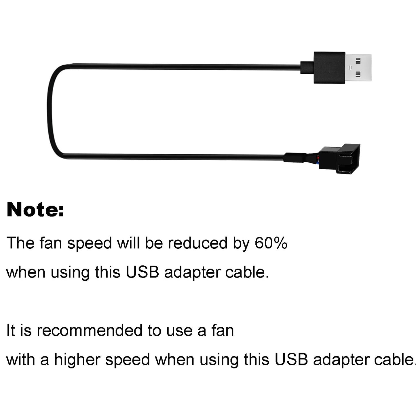 5Pcs USB to 3Pin PWM PC Fan 5V USB Sleeved Fan Power Adapter Cable, USB to 3 Pin Case Fan Computer Cooler Cooling Fan Power Cable (11.8inch 30cm)
