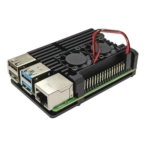 Unistorm Raspberry Pi 4 Model B Aluminum Case with Dual Cooling Fan