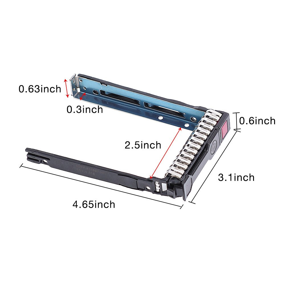 2.5" SFF SAS SATA SSD Hard Drive Carrier Tray Caddy 651687-001 651699-001 for HP Proliant ML350 DL360p DL380P DL160 Gen8 G8 Gen9 G9 with 4 Mounting