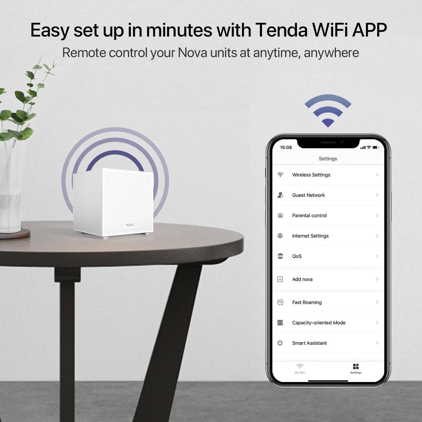Tenda Nova Mesh WiFi System MW12 - Covers up to 4000 sq.ft - Tri-Band AC2100 Whole Home WiFi Mesh System - Gigabit Mesh Router for 100+ Devices