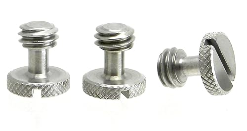 Steel Screws 3/8" Tripod Quick Release QR Plate Camera Flathead Slot Stainless SS Ideal for Manfrotto/Sachtler (3)