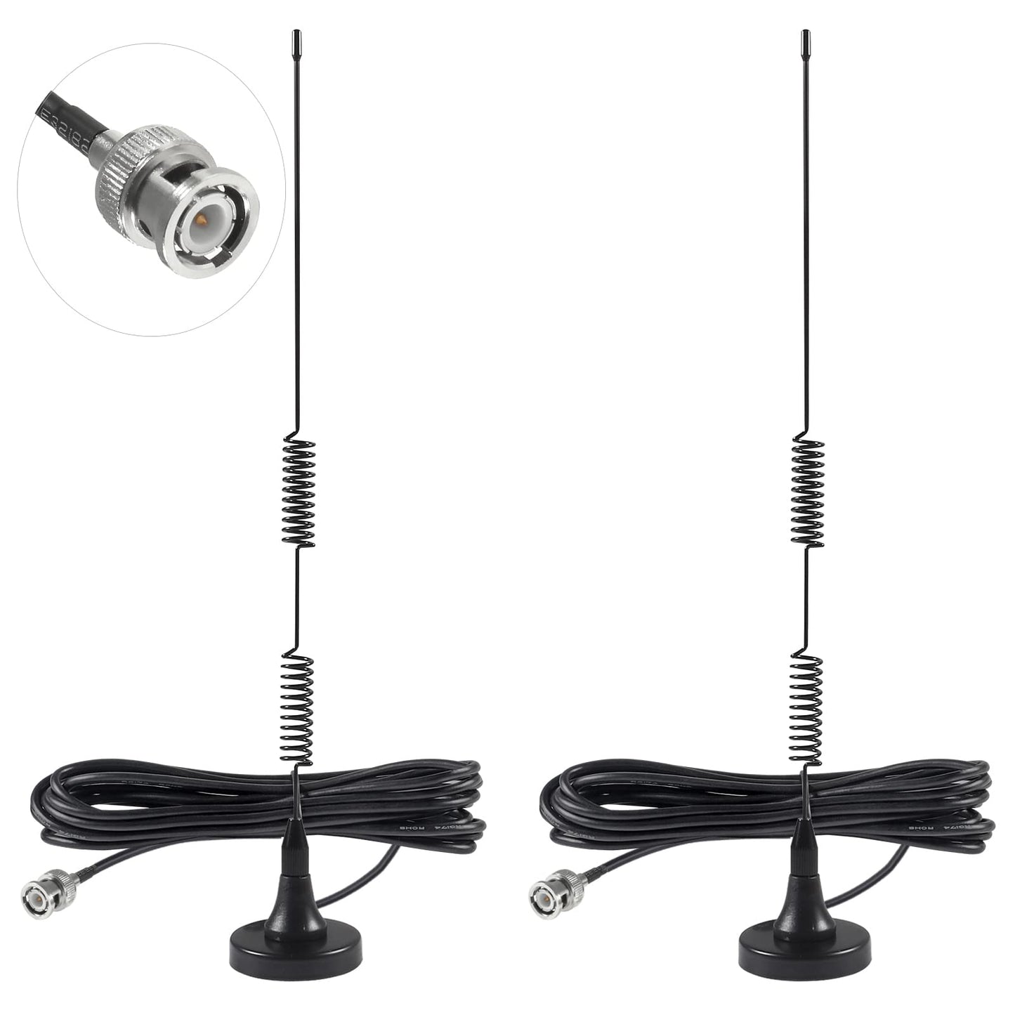 AEDIKO 2pcs Police Scanner Antenna - 20-1300MHz Radio Scanner Antenna for Police Radio Scanner