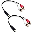 Brvlsoc 3.5mm Female to 2 RCA Male Splitter Audio Cable - Gold-Plated Stereo Y Adapter for TV, Smartphone, MP3, Tablet, Speakers & Home Theater