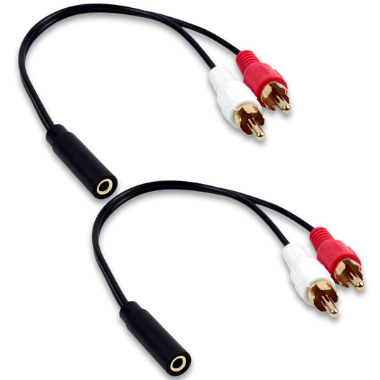 Brvlsoc 3.5mm Female to 2 RCA Male Splitter Audio Cable - Gold-Plated Stereo Y Adapter for TV, Smartphone, MP3, Tablet, Speakers & Home Theater