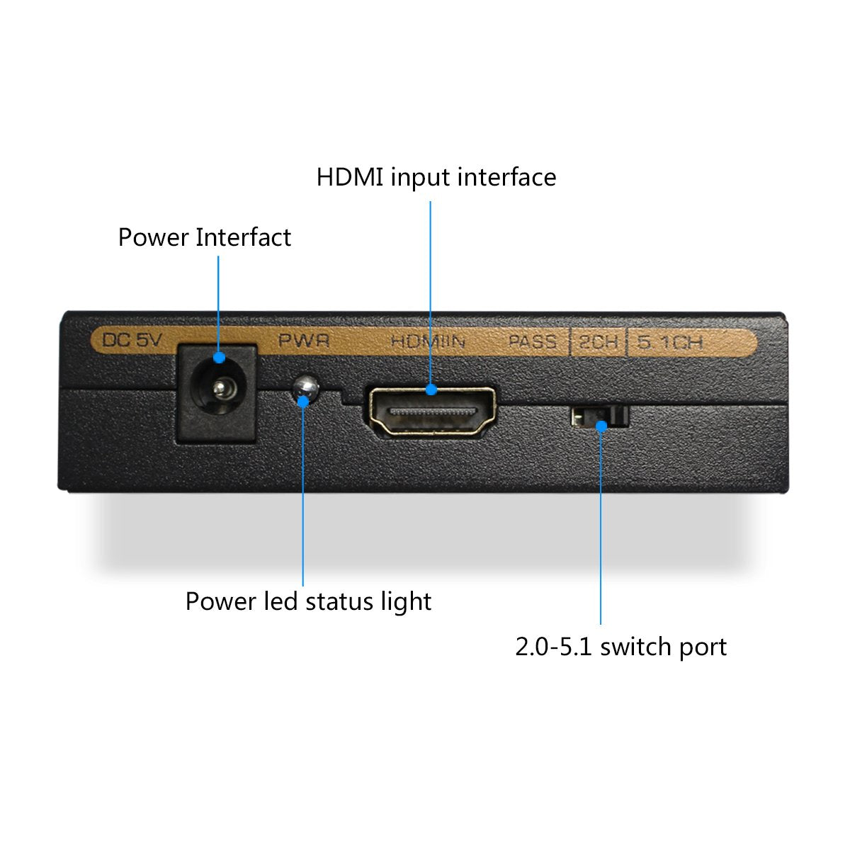 1080P Audio Extractor HDMI to HDMI + Optical TOSLINK SPDIF + Analog RCA L/R Stereo Audio Video Splitter Converter for Blu-ray Player Xbox PS3 PS4