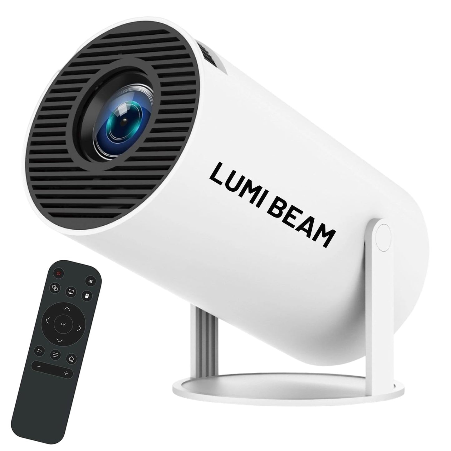 Lumi Beam Projector, Lumi Beam Portable Projector, Mini Wall Movie Projector for Bedroom, Pocket-Sized 180° Rotation, Auto Keystone, Window Scenes