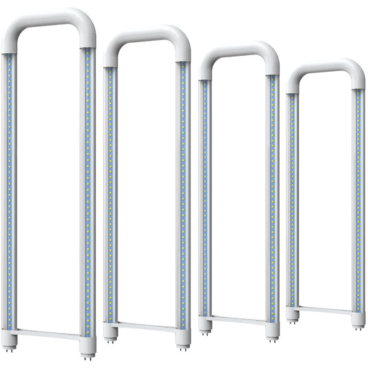 Romwish U Shaped LED Tube Lights, T8 T12, 18W(40W Equiv.), 6000K Super Bright, 2000LM, Fluorescent Light Tube Replacement, Ballast Bypass, Dual-Ended