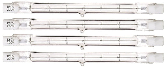 KOR 200W T3 R7S Base Double-Ended Halogen Bulbs, 118mm J Type, 4 Pack