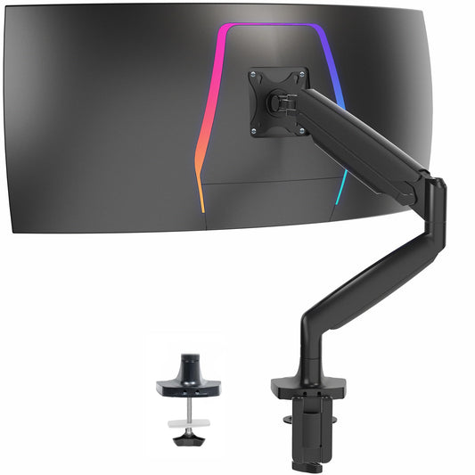 VIVO Premium Aluminum Heavy Duty Single Monitor Arm for Ultrawide Monitor up to 40 inches and 24 lbs, Desk Mount Stand, Pneumatic Height, Max VESA