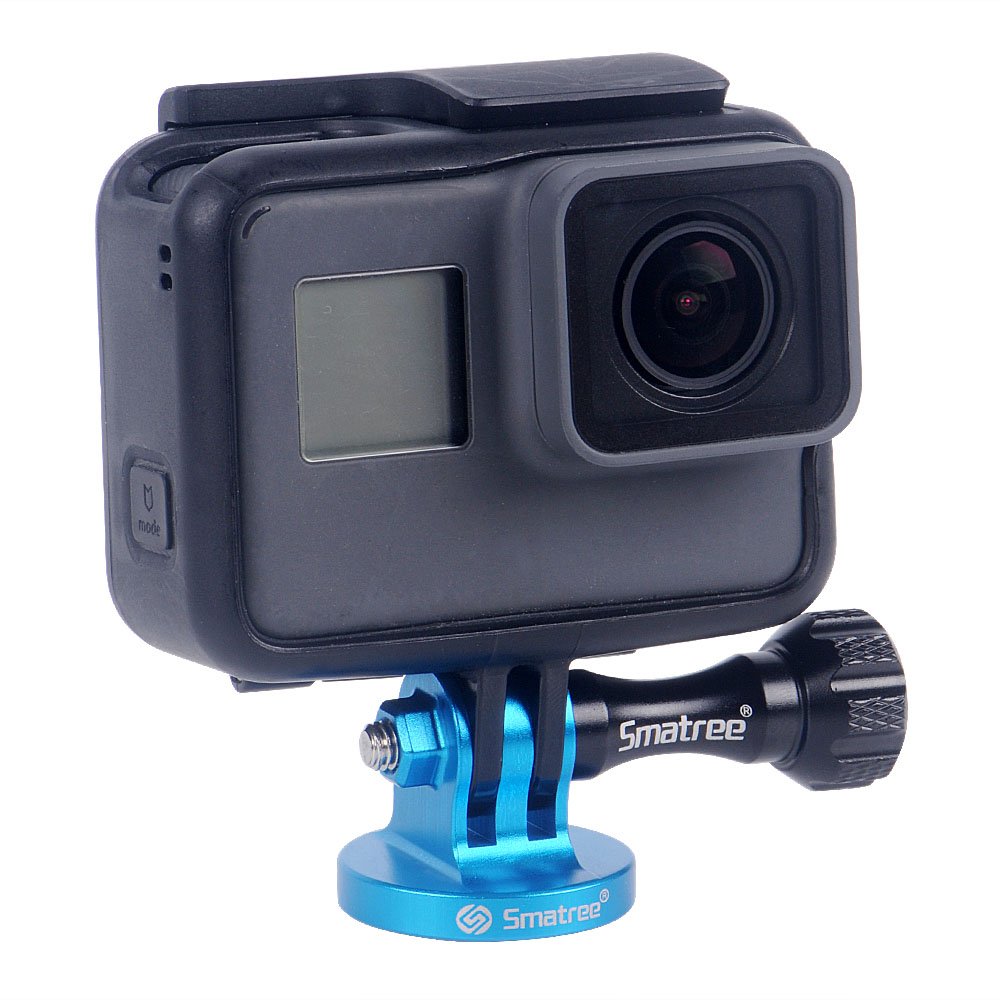 Smatree Aluminum Tripod Mount Adapter Compatible for Gopro Hero 13/ 12/11/10/9/8/7/6/5/4/3+/3/2/1 HD/DJI OSMO Action 5 Pro/4/3 Camera, Blue