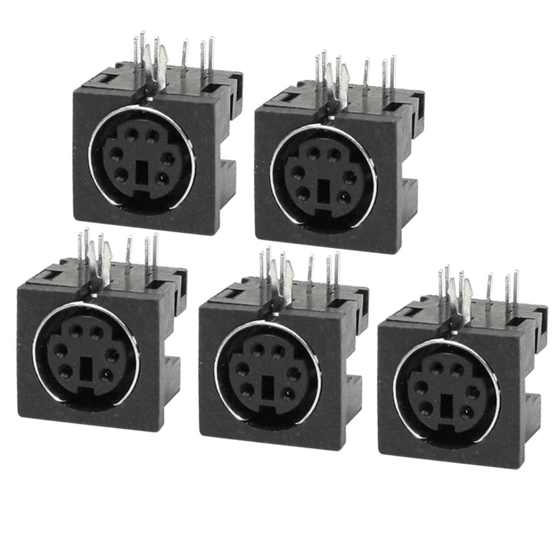 uxcell 5 Pcs Replacement S-Video 6 Pin Female PCB Mount Mini Din Sockets