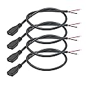 Short Micro USB Female 2 Pin Bare Wire,30cm/11.8in Micro USB to Open End Pigtail Power Cable Easy Soldering,Micro USB 22AWG 3A for Micro USB Equipment