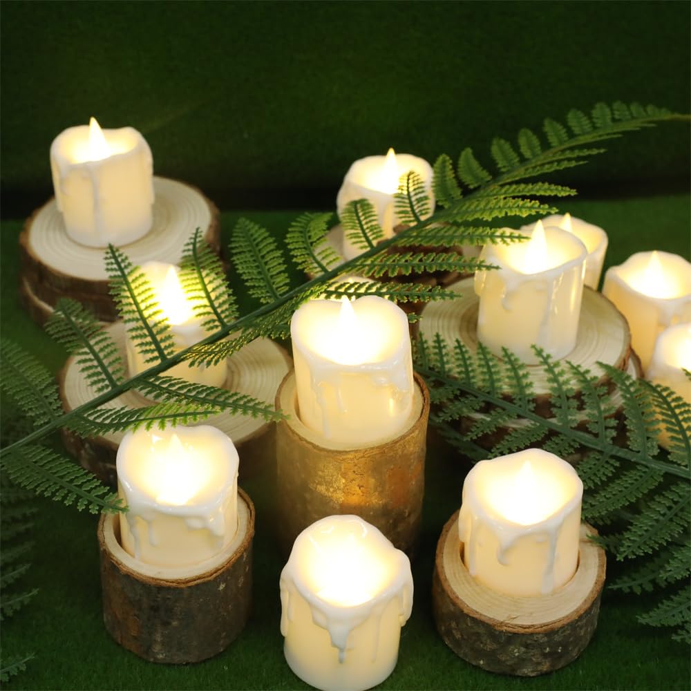 Topstone Flameless Candles with Remote Control?Battery Operated LED Candles with Timer & Dimmable Function, Realistic Wax Dripping Design, Perfect