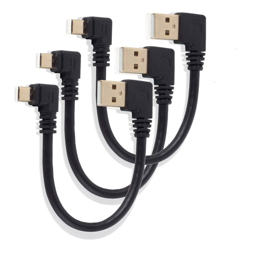 USB to Micro USB Cable 6Inch Right Angle Short USB Micro Cord 90 Degree Fast Charging Cable with Gold Plated Connectors for Samsung Galaxy S7/S6/S5