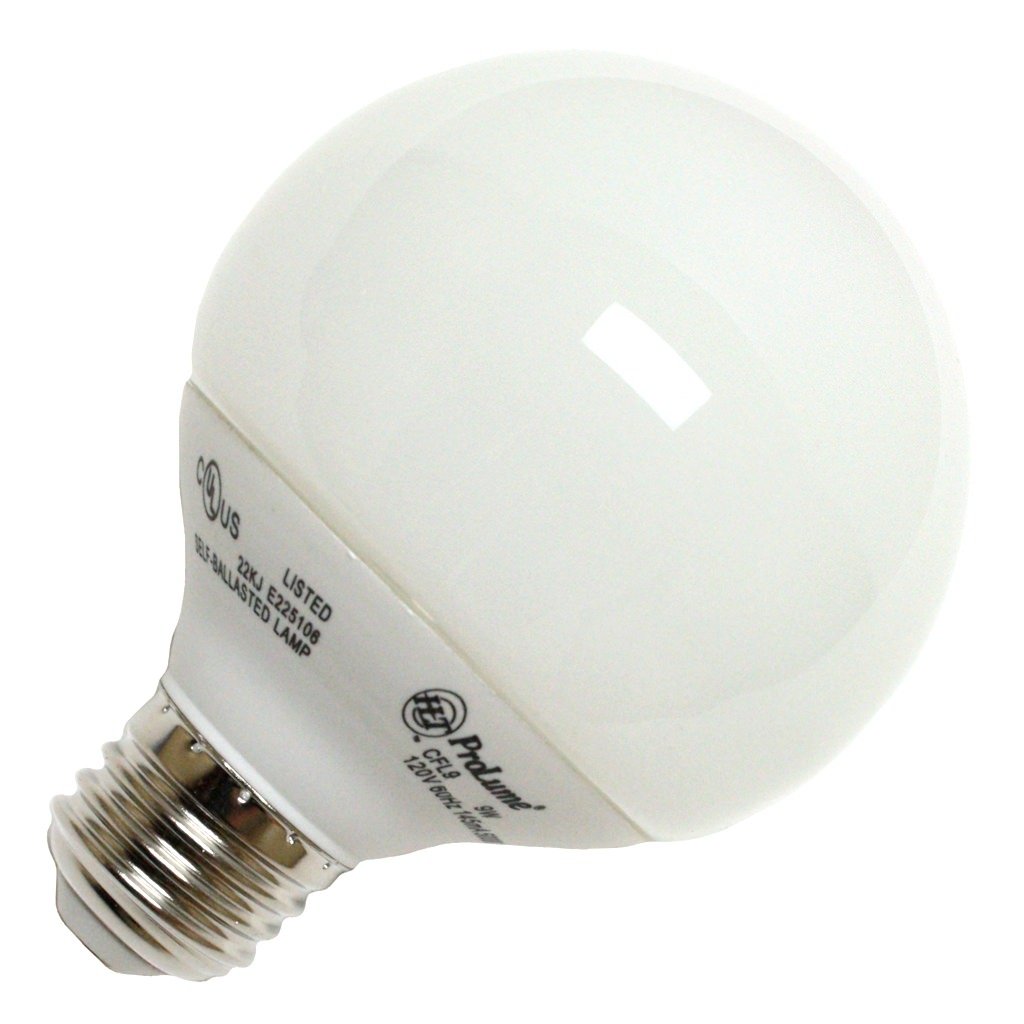ProLume CFL9/50/G25 45705 9W Spiral G25 5000K Med Fluorescent Tube Light Bulb