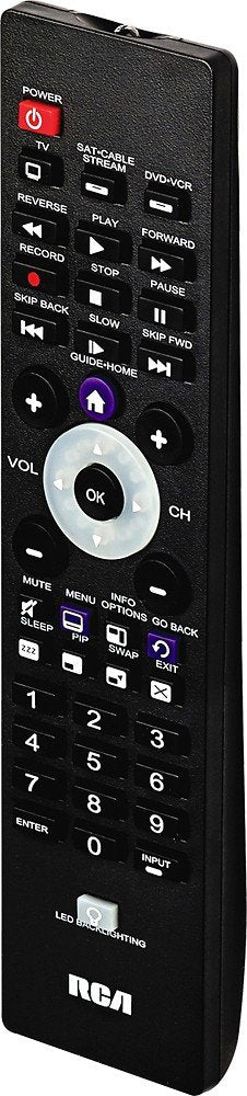 RCA Universal Remote Control for TV, Streaming Players & Cable Boxes, 3 Device Remote, Backlit Keypad, Long Range IR, Easy Setup, Compatible