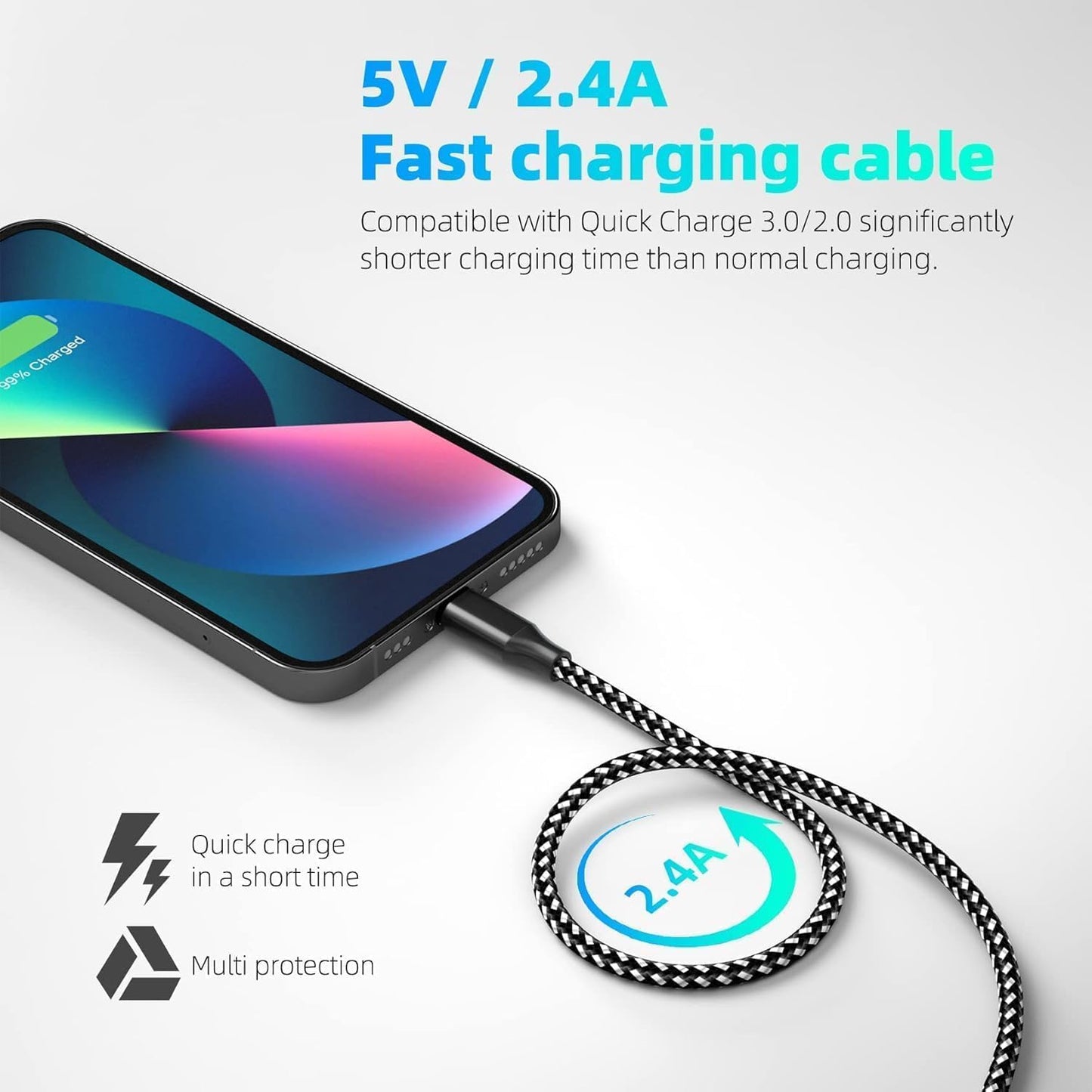 iPhone Charger,3 Pack 10 FT iPhone Charger Fast Charging Cord Apple MFi Certified Lightning Cable Nylon Braided Compatible with iPhone 14 13 12 11…