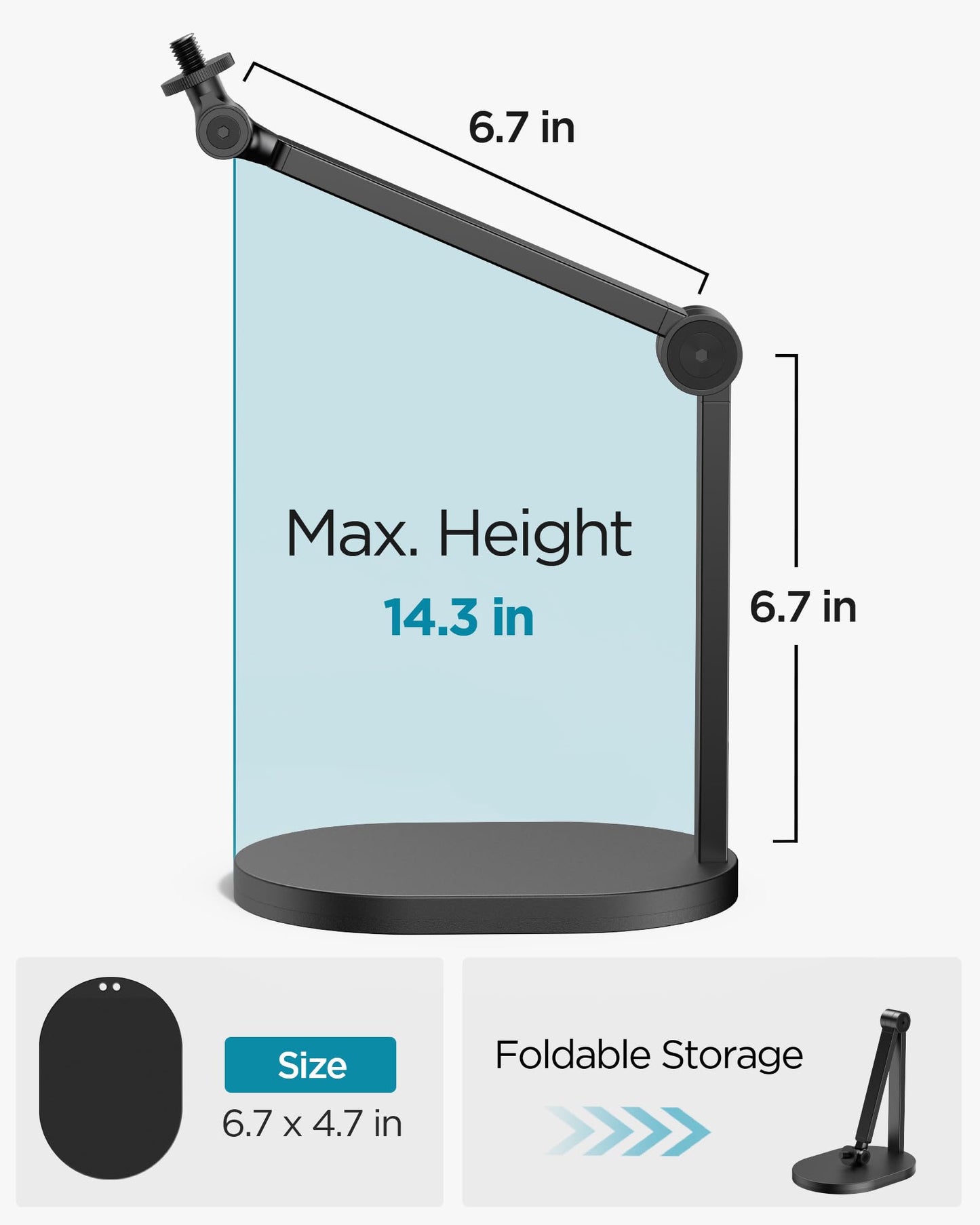 InnoGear Studio Mic Stand, Max Load 2.64 lb Microphone Arm Desk Mount Desktop Microphone Stand for Fifine AM8 K669B Blue Yeti HyperX QuadCast SoloCast