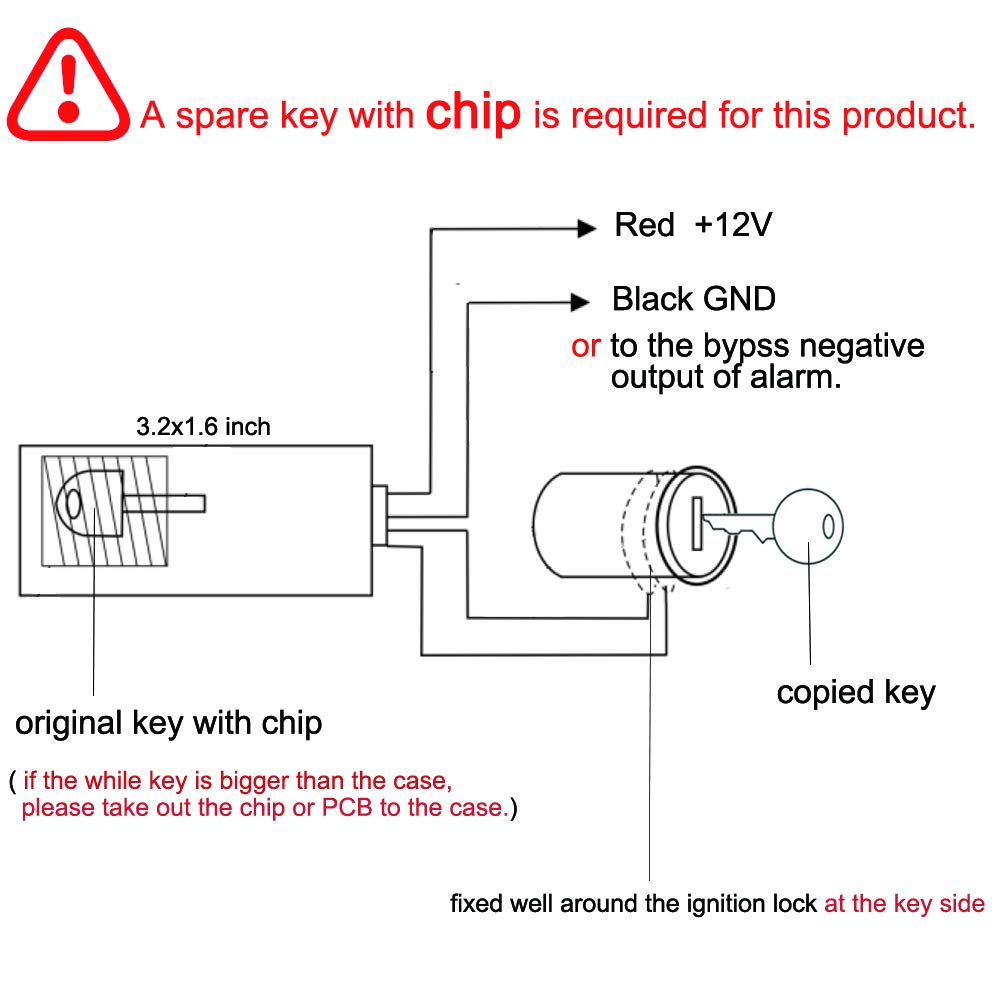 BANVIE Car Immobilizer Transponder Bypass Module for Chip Key, a Spare chip Key is Required, not fit for Other Immobilizer Way