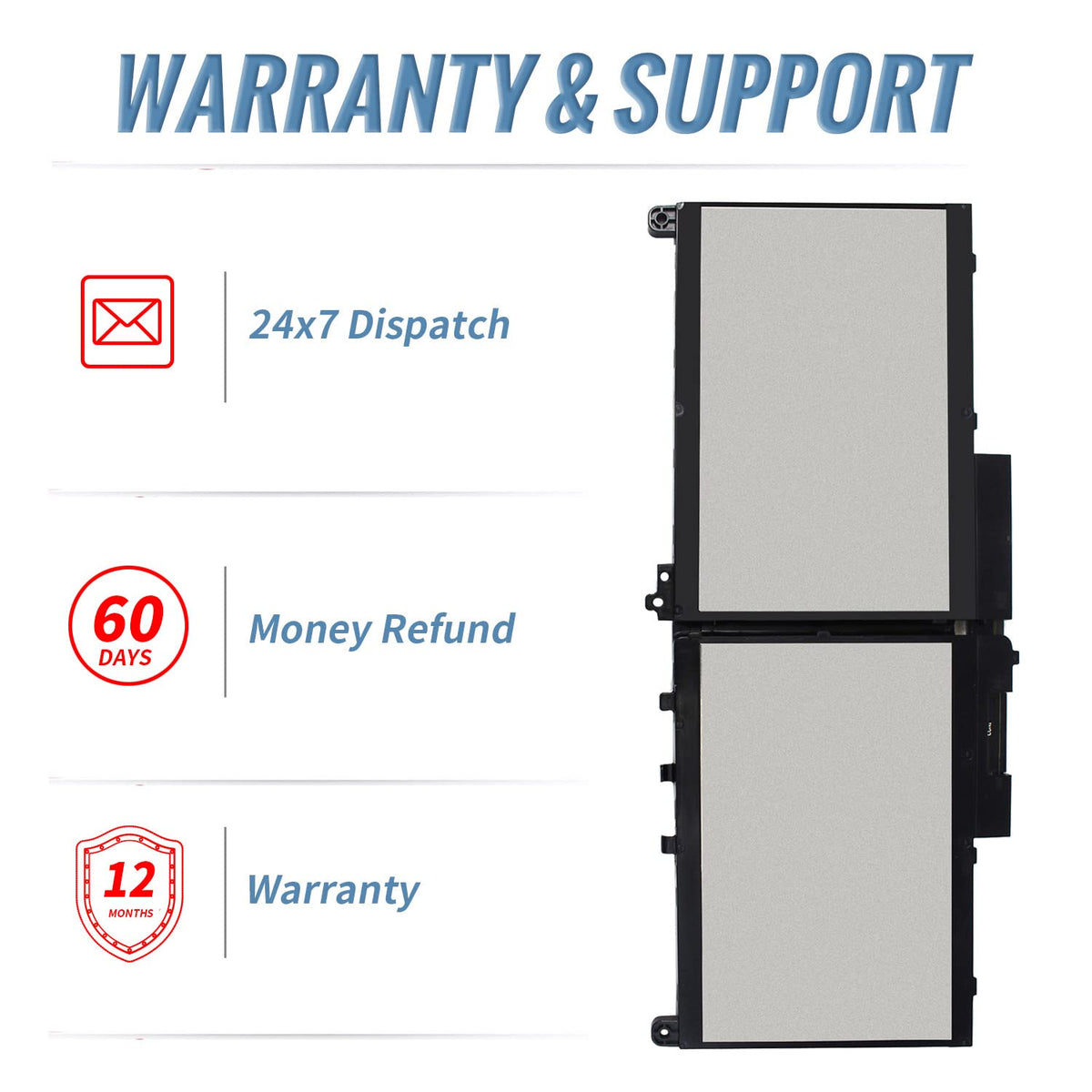 Perhanmm 55Wh J60J5 7.6V 7470 7270 Laptop Battery for Dell Latitude E7470 E7270 451-BBSY 451-BBSX 451-BBSU WYWJ2 R1V85 MC34Y 242WD PDNM2 1W2Y2 GG4FM