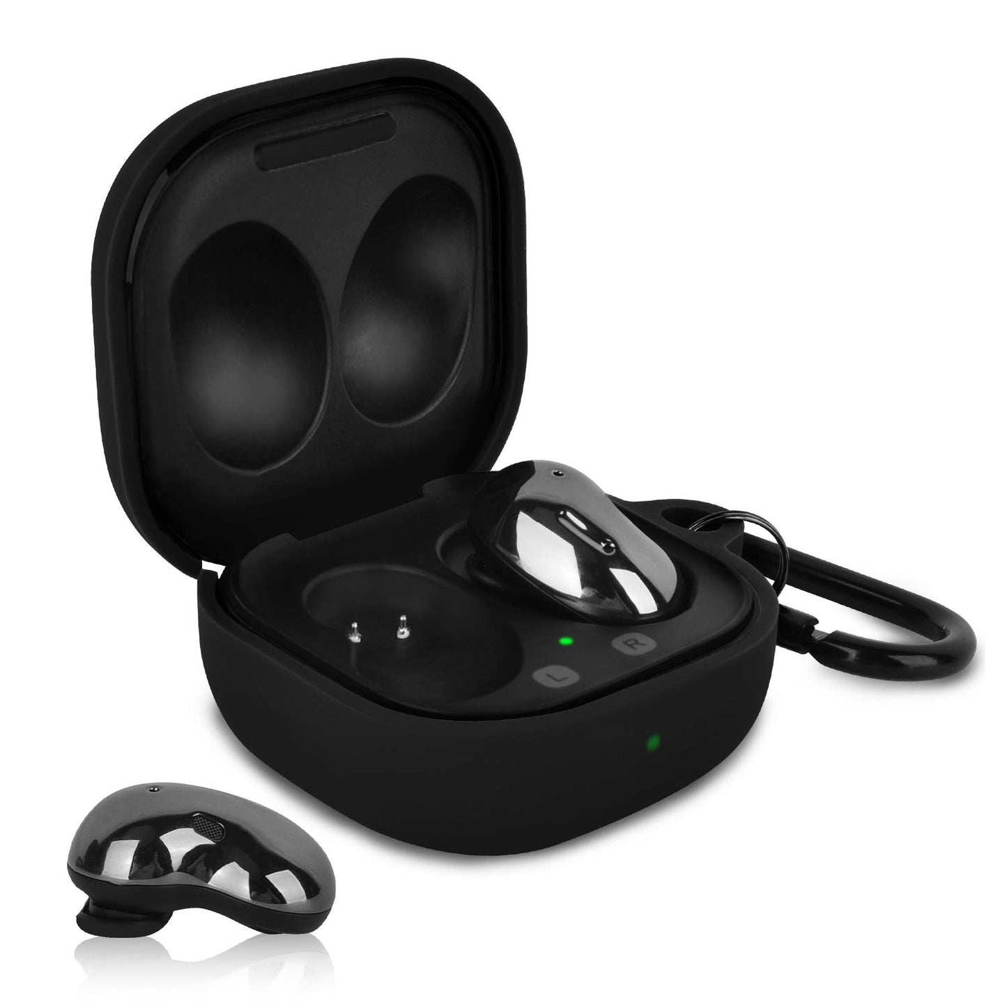 AIRSPO Silicone Case Compatible for Samsung Galaxy Buds 2 Pro/Galaxy Buds2/ Galaxy Buds Pro 2/ Galaxy Buds Live/Galaxy Buds FE Case (Black)