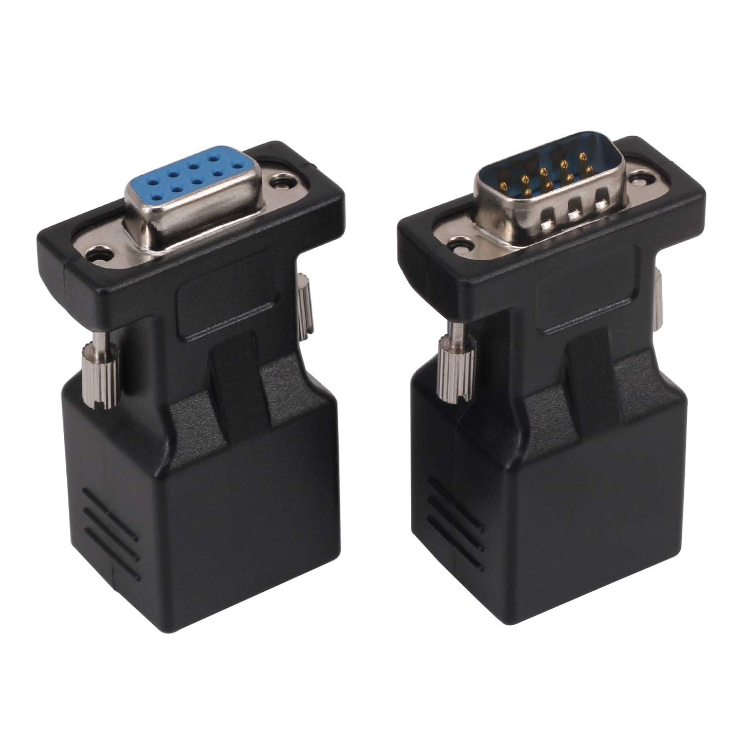 RJ45 to RS232 Adapter, Yeworth 1Pcs Male 1Pcs Female DB9 9-Pin Serial Port to RJ45 Female Network Cat5/6 LAN Ethernet Coupler Extender Adapter (1 Male
