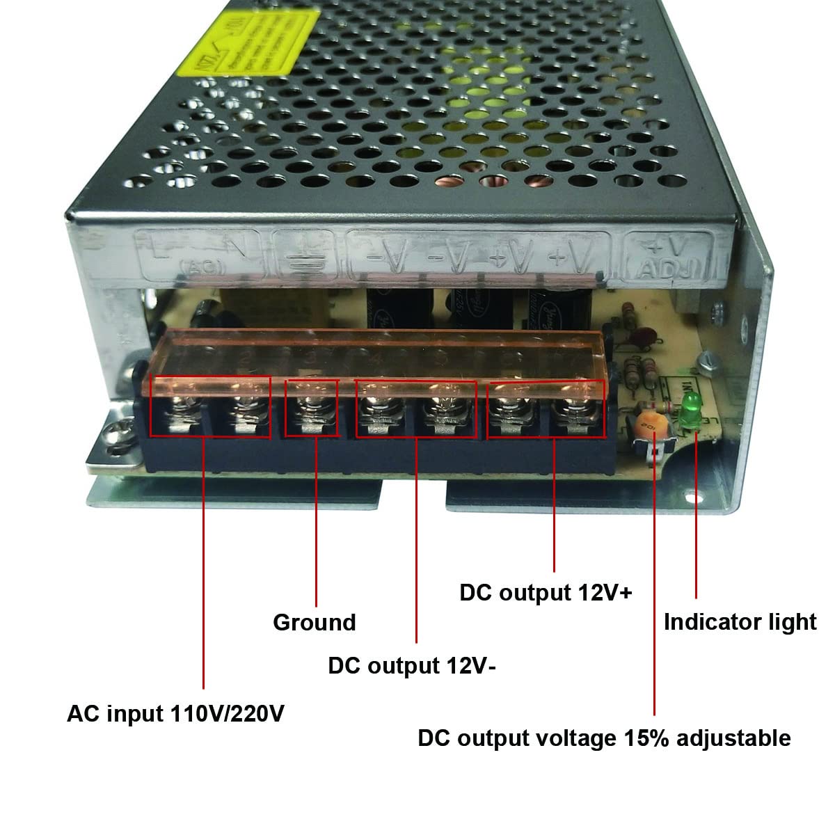 AC 110V/220V to DC 12V 15A 180W Universal Regulated Switching Power Supply Adapter Transformer Driver Converter for LED Strip Light, CCTV Security…