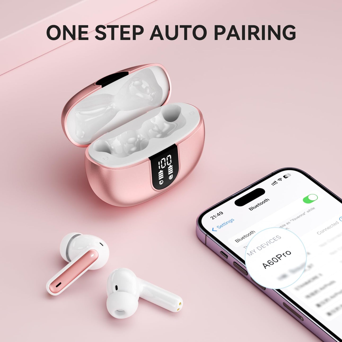Wireless Earbuds, Bluetooth 5.3 Headphones 40Hrs Playtime Deep Bass Stereo