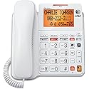 AT&T CL4940 Corded Answering System with Backlit Display, White, Display Dial, Mute, Last Number Redial, Flash, Clearspeak Dial-in-Base Speakerphone