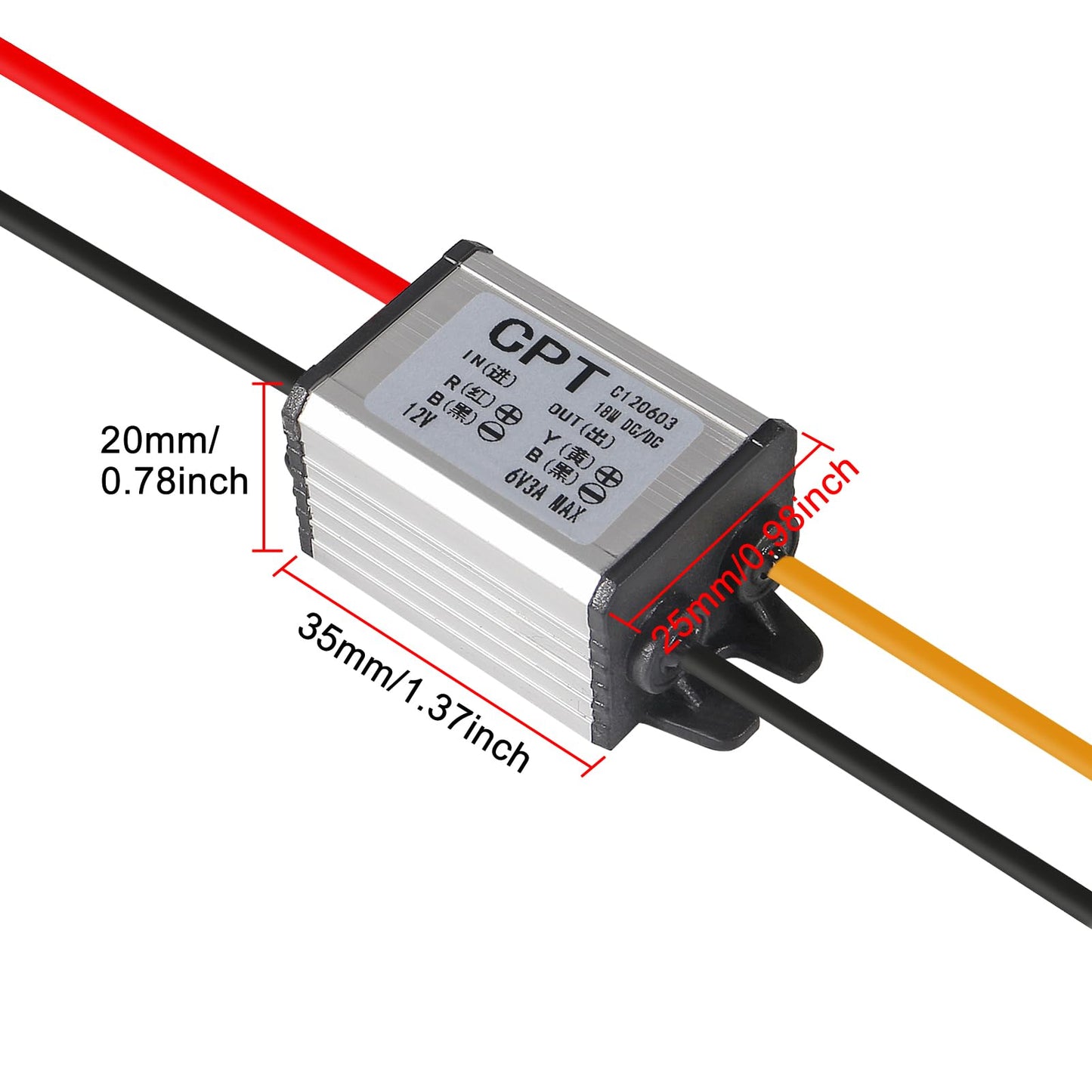 2PCS 12V to 6V Power Voltage Converter Buck Voltage Waterproof Converter Modules 3A 18W Car Power Converter Step Down Volt Module for Vehicle…