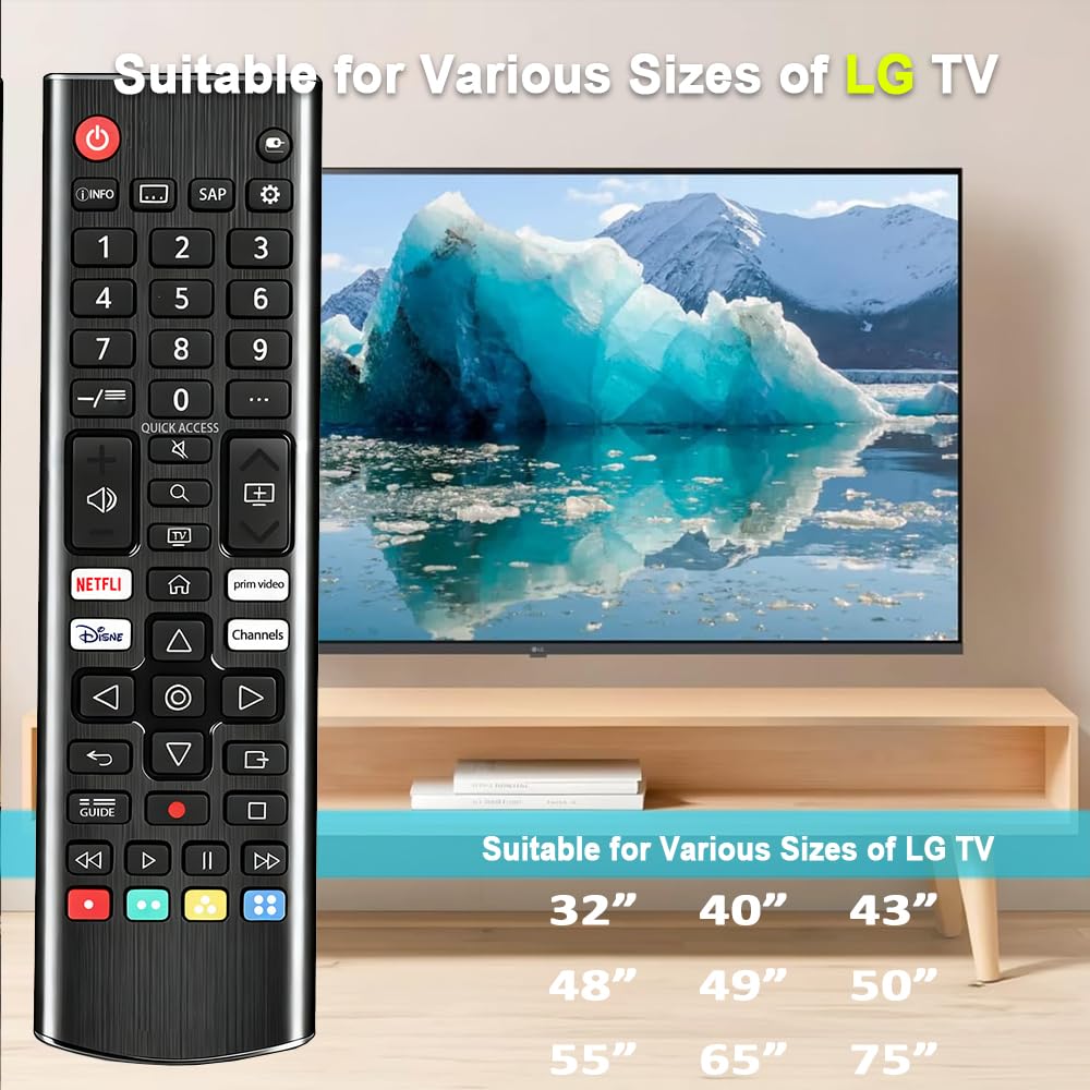 [2 Pack] AZMKIMI AKB76037601 Remote Control Compatible Replacement for LG TV(Pack of 2)