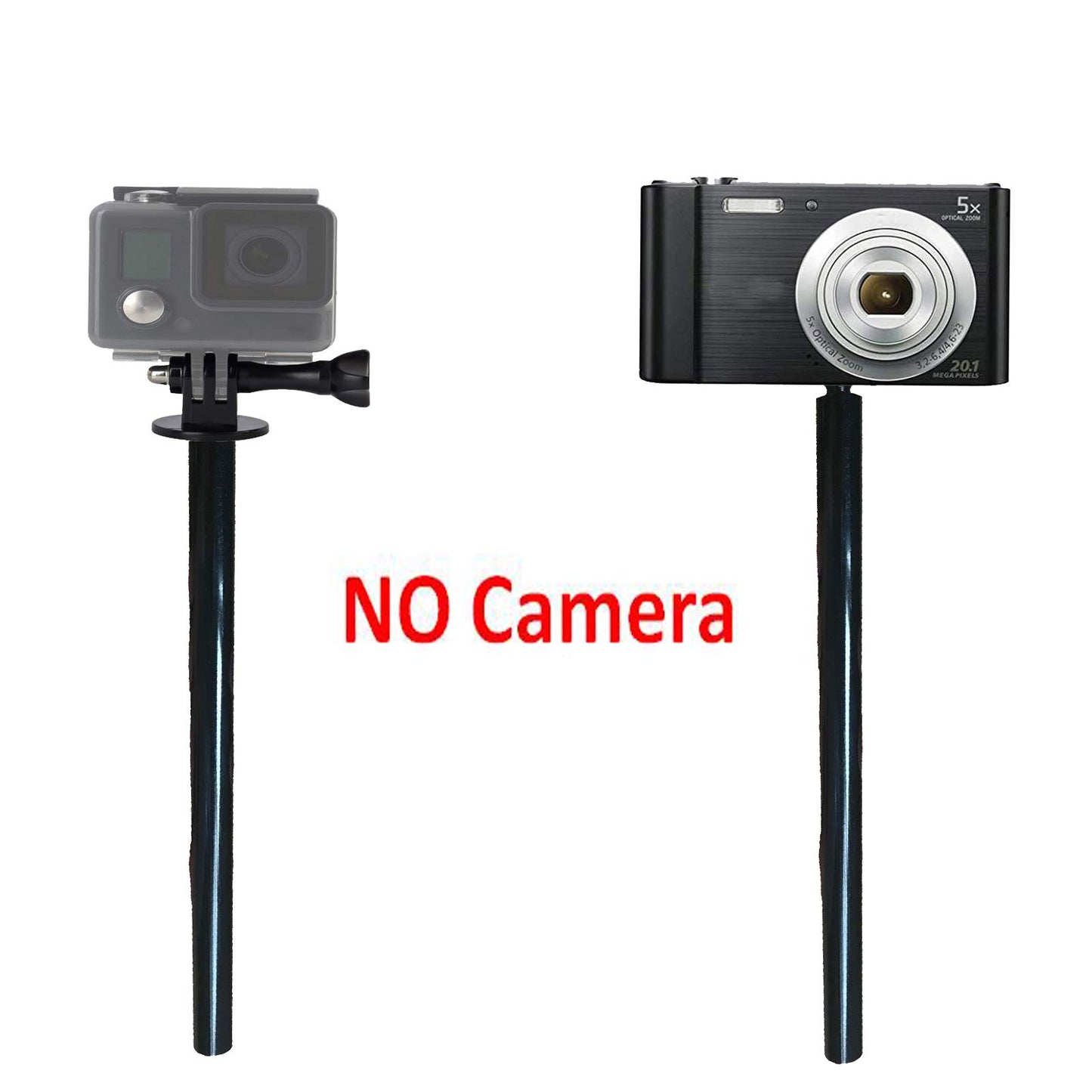 Metal Extension Rod Tripod Extension Tube Lightweight Pole Extender Accessory - with 1/4"-20 Female Threaded and 1/4"-20 Male Threaded for Tripod