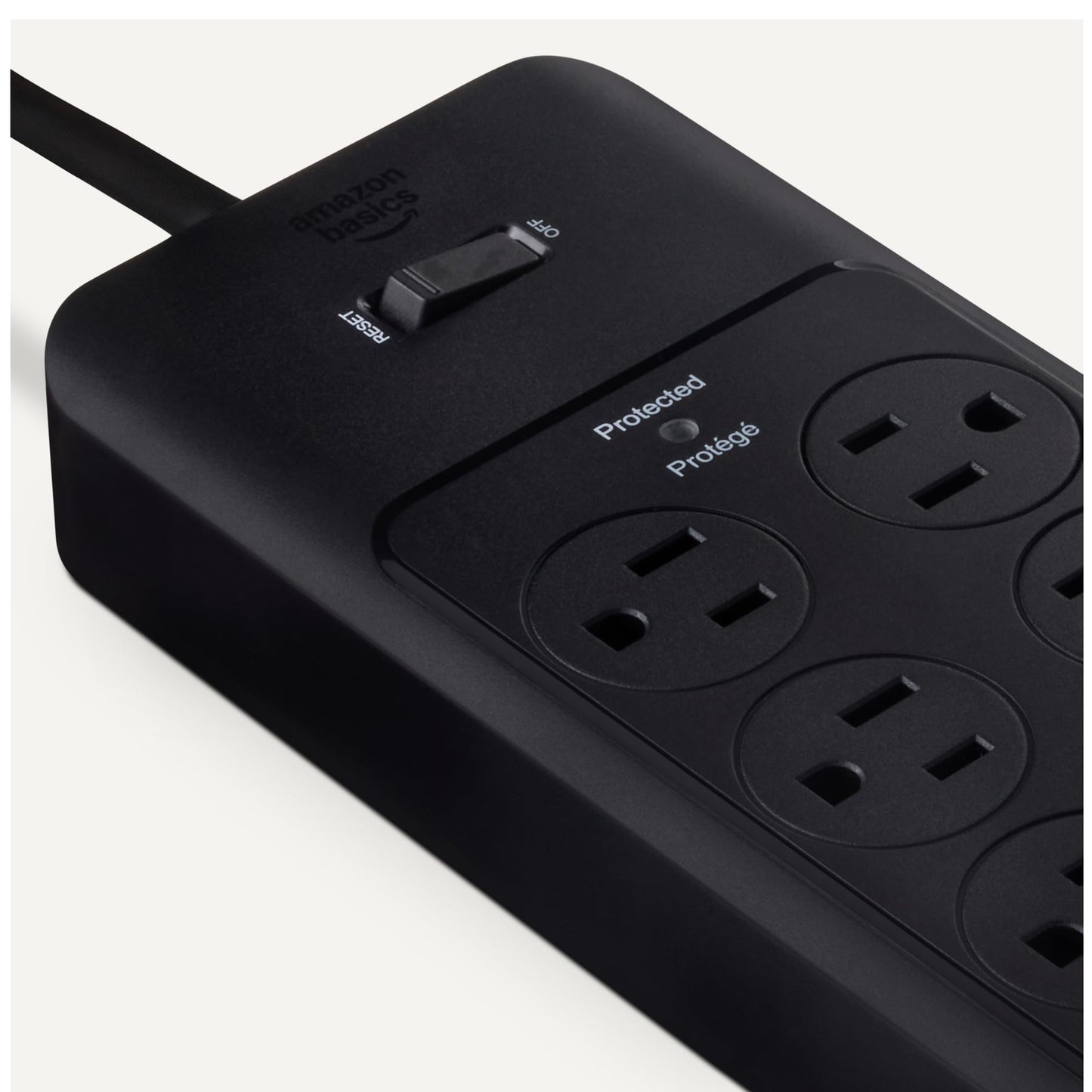 Amazon Basics 12-Outlet Surge Protector Power Strip, 4000 Joules, 8ft Extension Cord, Rectangle, for Home, Office, Gaming Room, Black