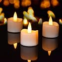 SingTok 12 Set LED Timer Tea Lights Battery Operated, Flameless Timer Votive Tealight flickering Fake Candles Bulk for Christmas Halloween Decoration