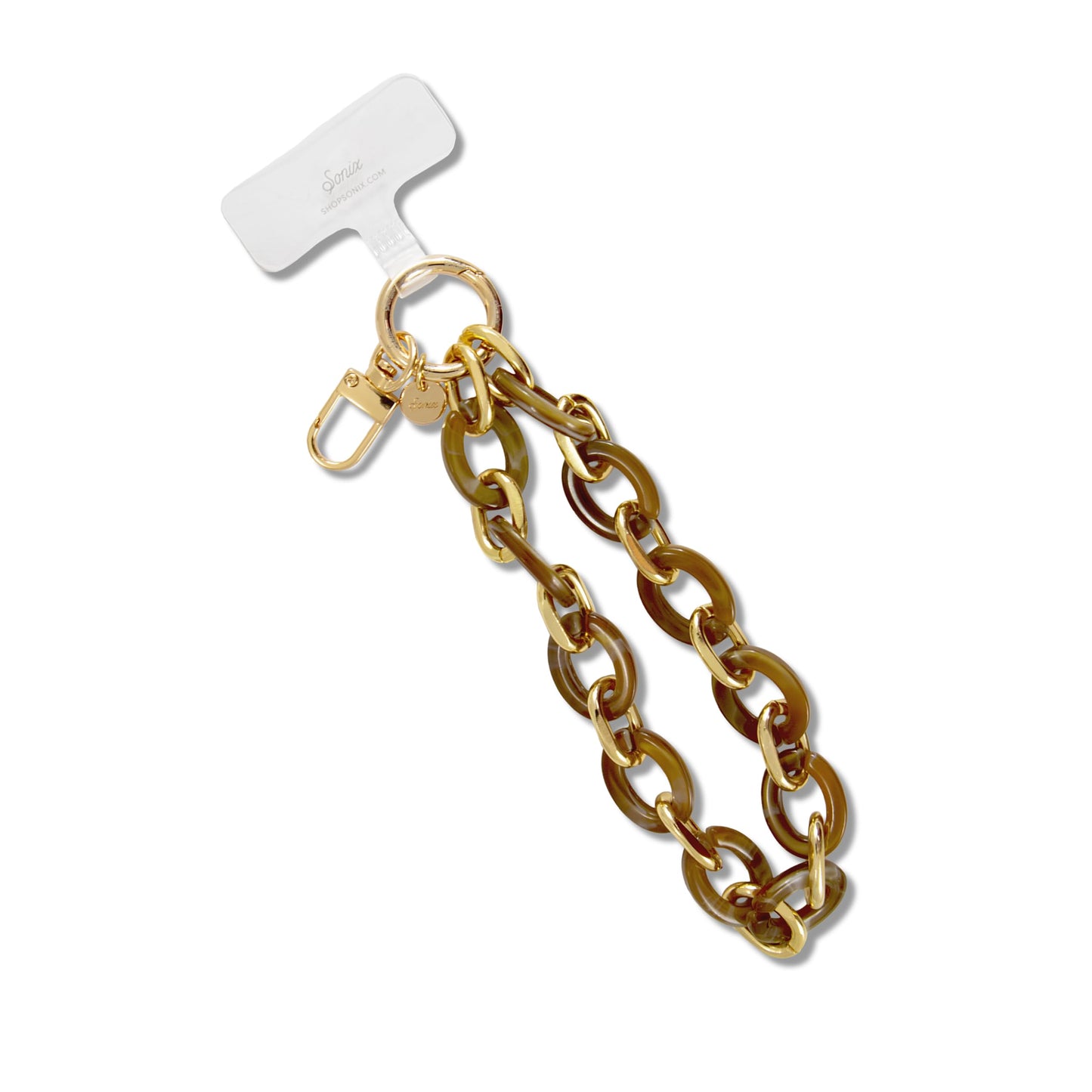 Sonix Phone Wristlet - Detachable Universal Smartphone Wrist Strap, Hands-Free Lanyard Cellphonee Bracelet with Tether Tab | Chain Link | Brown Marble