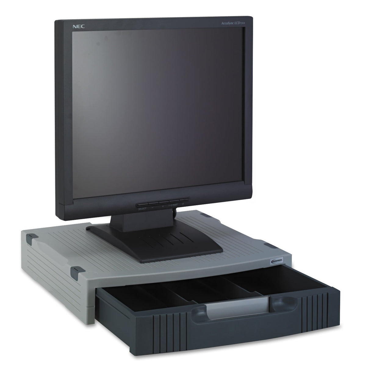 Innovera Basic LCD Monitor Stand, Light Gray/Charcoal