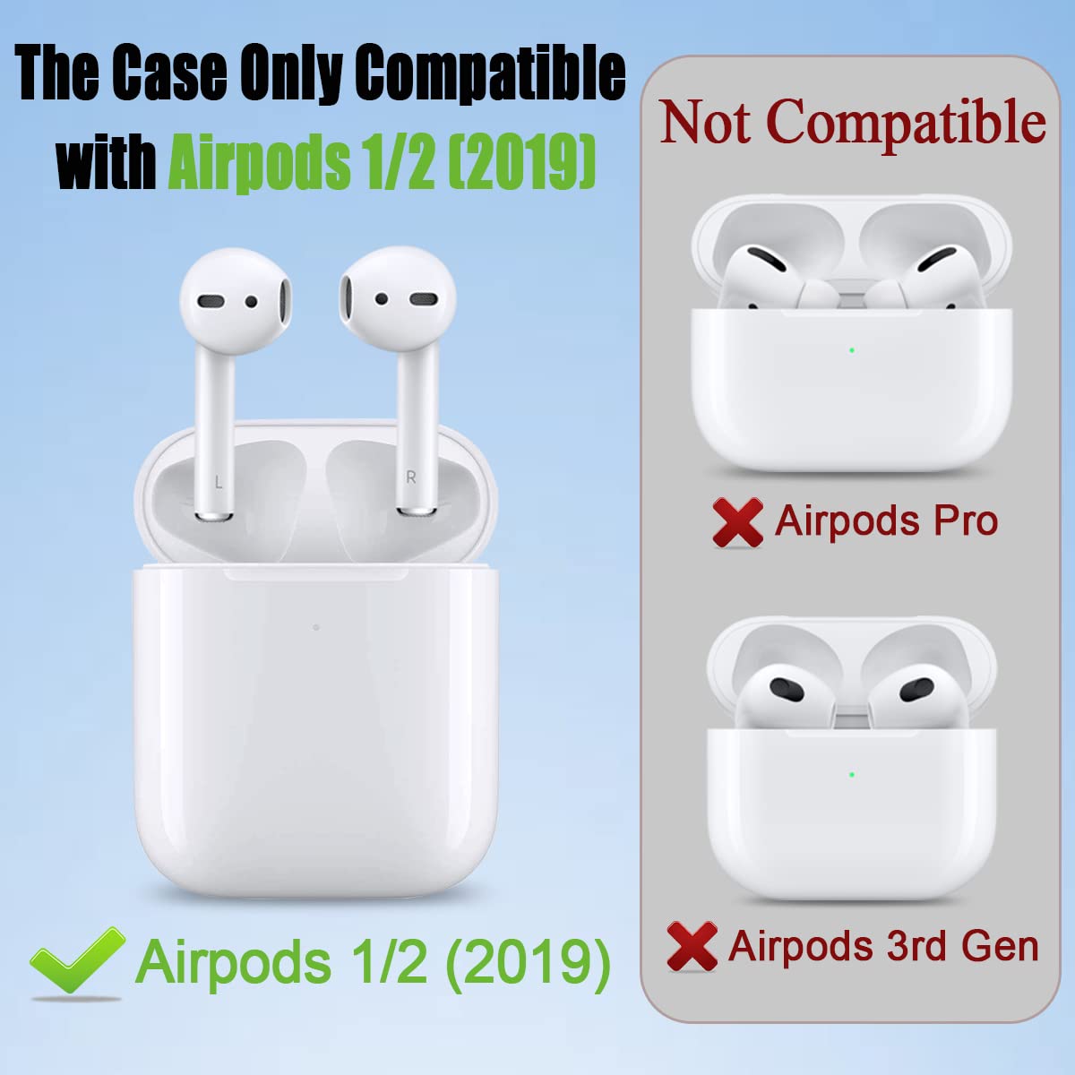 [3 Pack] Funny Airpod Case for AirPod 2/1, 3D Cartoon Character Cute Airpods 1&2 Case Kawaii AirPods 1/2 Cover for Men Boys Gift Protective Silicone