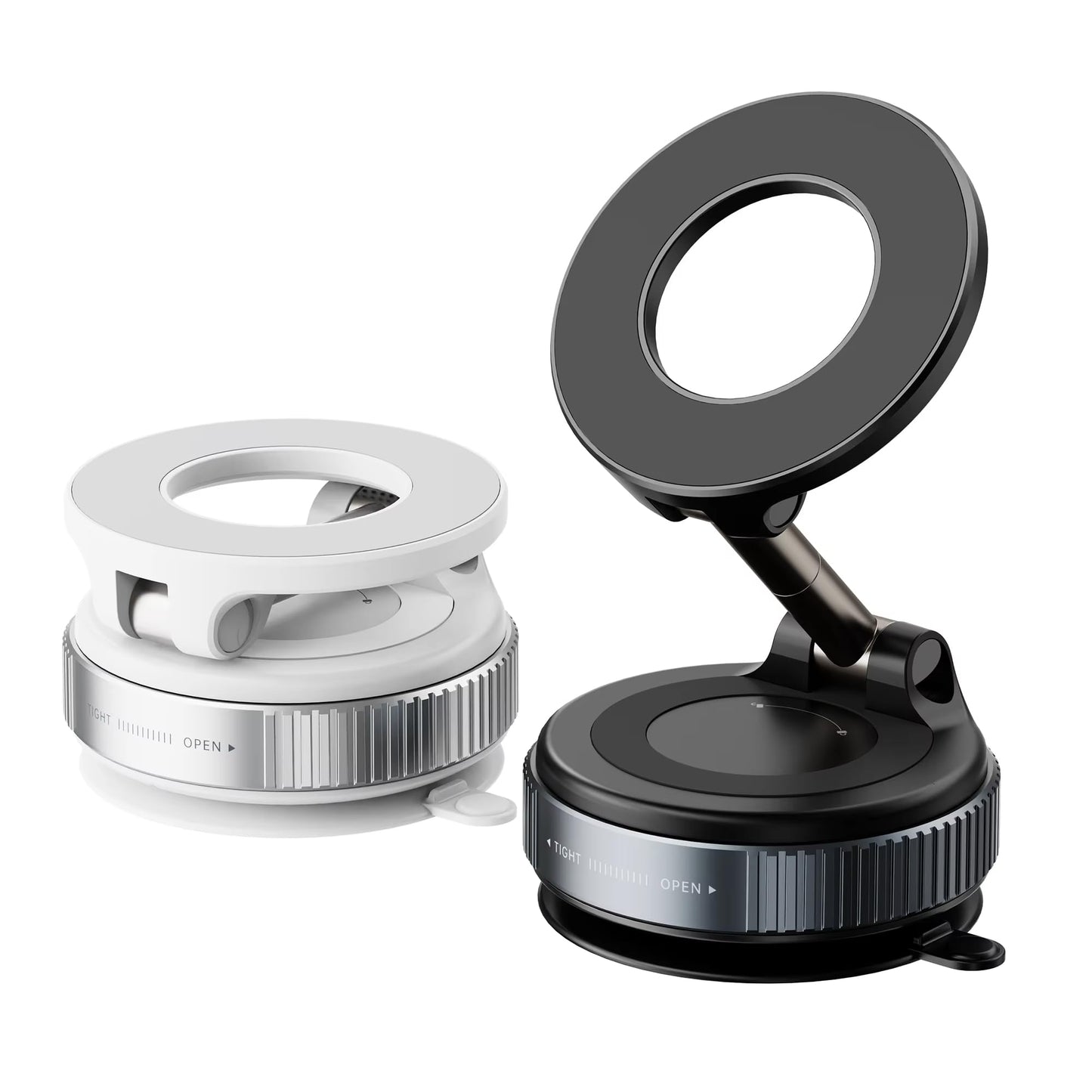 Magnetic Car Phone Holder with Suction Cup Mount - Foldable Phone Stand for Dashboard & Windshield, Compatible with All Smartphones
