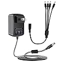 Lonnky DC 12V 2A Security Camera Power Adapter Combine with 1 to 4 Power Splitter for CCTV Security Camera System, UL/FCC Certificate for North
