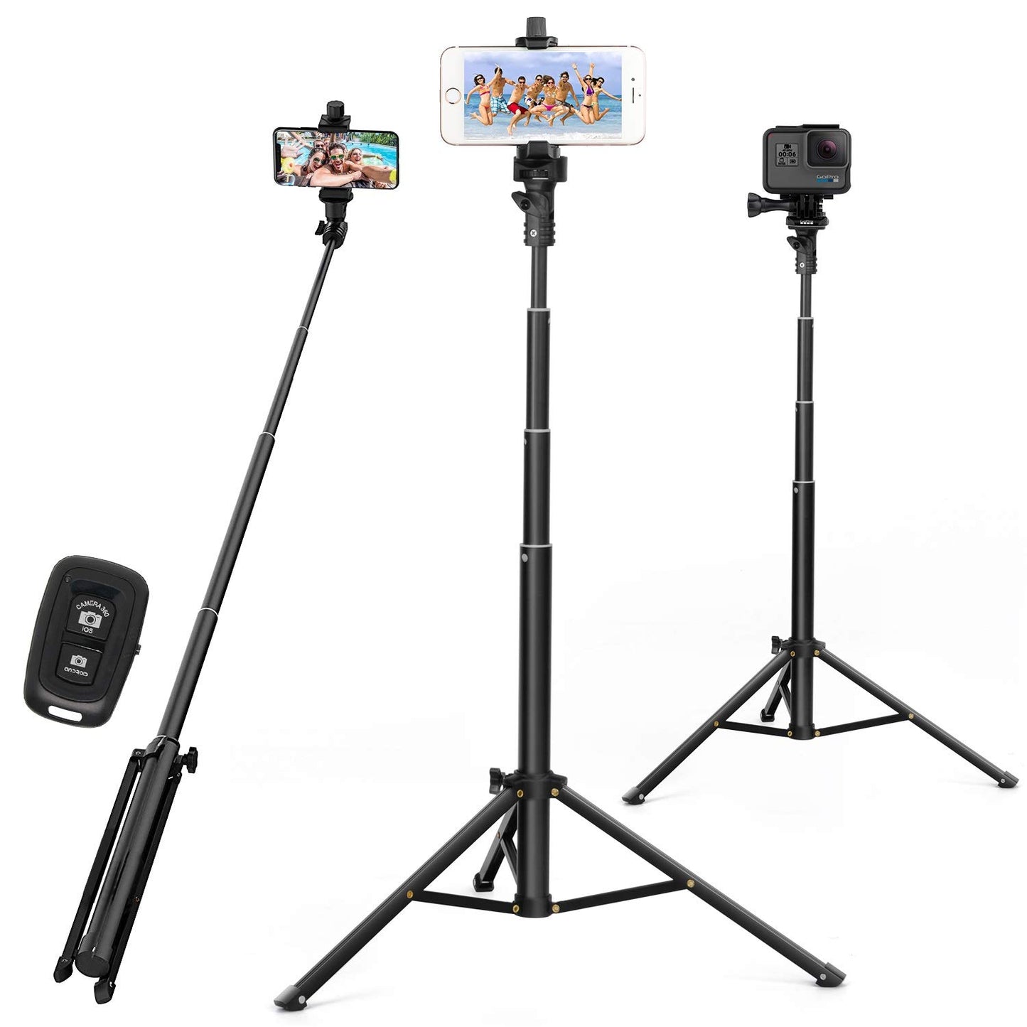 Yesker Selfie Stick Tripod for iPhone Android 52 Inch Extendable Phone Tripod Stand with Remote Selfie Stick Video Recording Equipment Filming