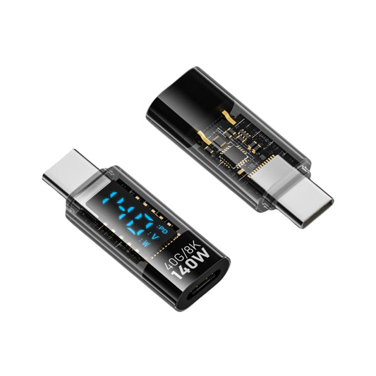 USB-C Adapter with Digital Display, 2Pack 140W type-C Male to type C Female Extension Adapter Power Meter Tester with LED Digital Displayfor iPhone…