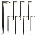 GOLDEN STAR Low Voltage Pathway Lights 1.2W Replaceable G4 LED 8PK Outdoor Landscape Lighting 40 Lumen Warm White Waterproof Garden Lights for Walkway