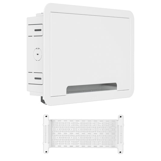 Legrand - OnQ 9" In-Wall Media Box For Device & Cable Management - Structured Wiring Enclosure With Customizable Knockouts - Includes Removable