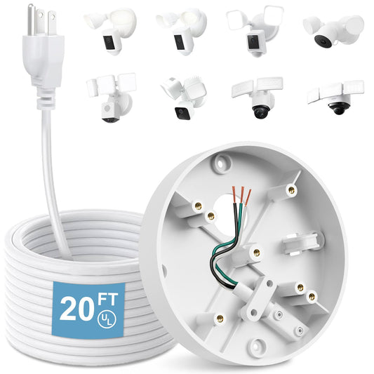 Plug-in Mount for Ring Floodlight Cam Wired Plus/Pro, Ring Smart Lighting Floodlight, Blink Wired Floodlight Cameras, Wyze Floodlight Camera V2/Pro