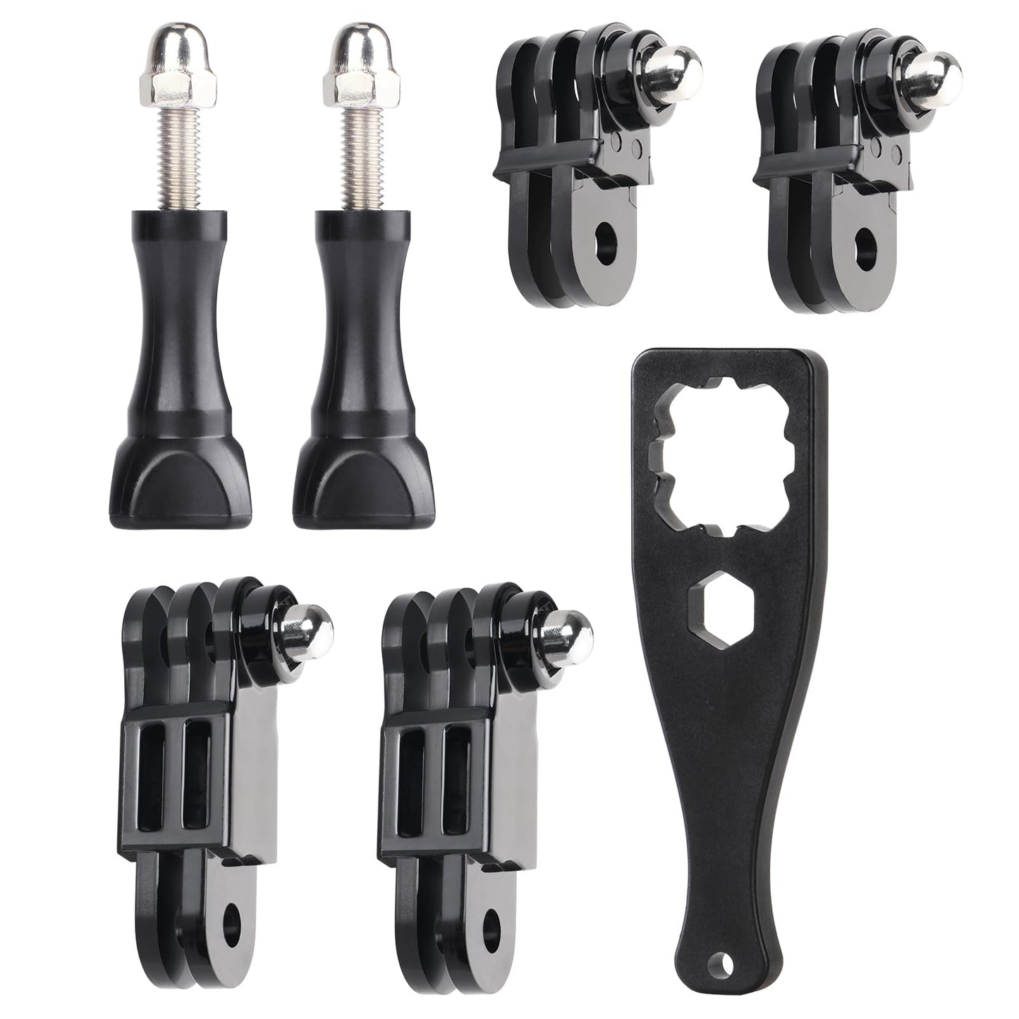 HSU Adjust Arm Straight Joints Mount, Long and Short Same Direction Straight Joints Mount for GoPro Hero 13 12 11 10 9 8 7 6 5 4 3 3+ 2 1, AKASO