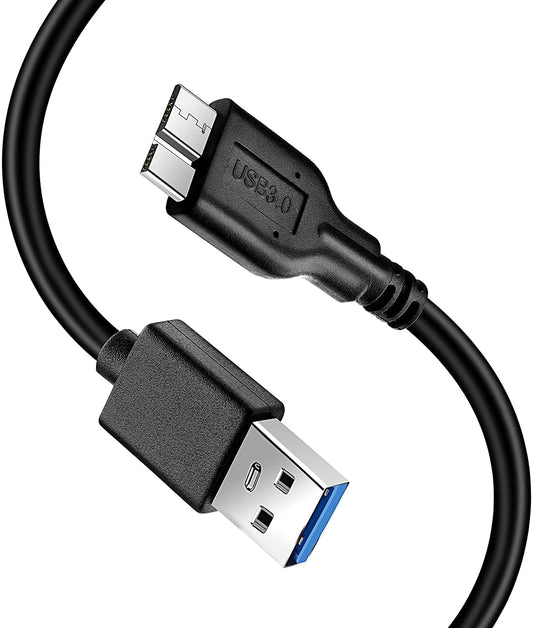 VARTHUS Micro USB 3.0 Cable,USB A to Micro B Cord External Hard Drive Cable for Date Transfer Super Speed 5Gbps Power Delivery (2Feet)