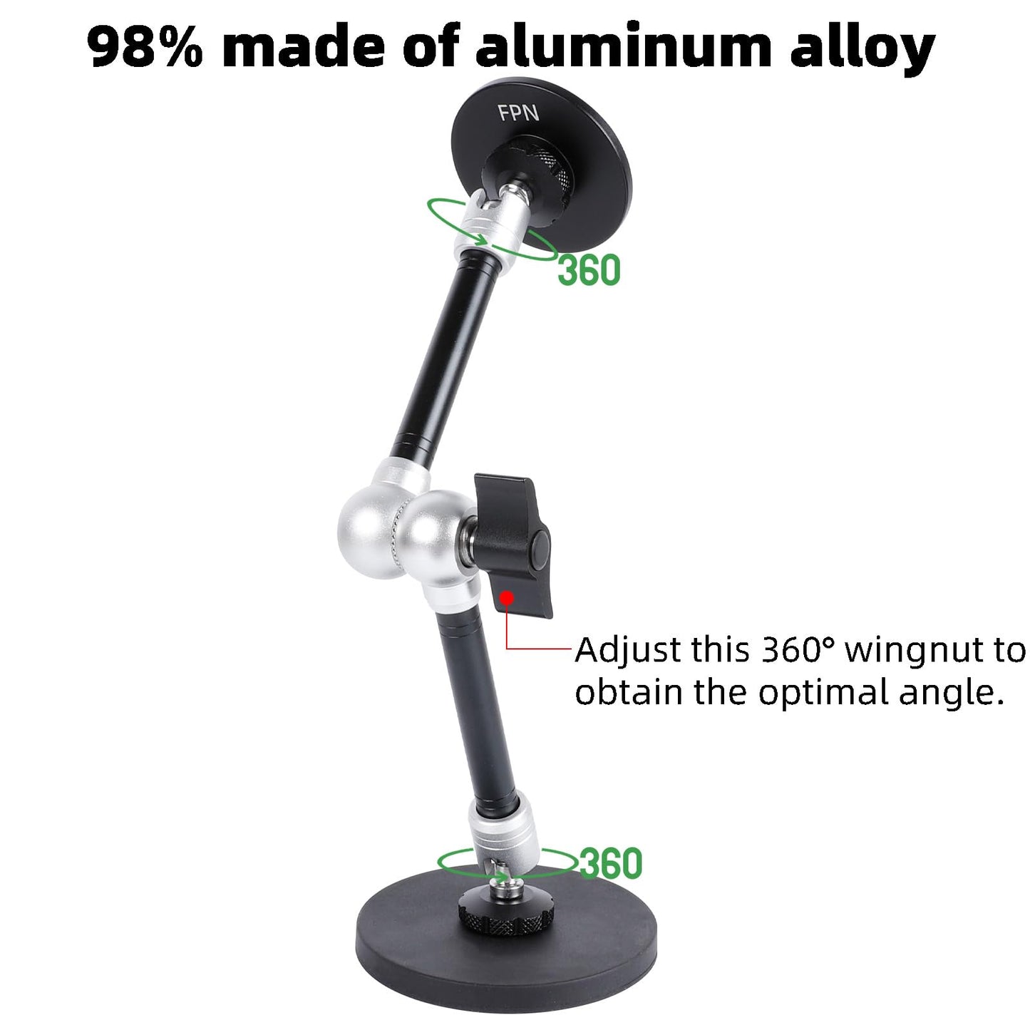 Dual Magnetic Phone Holder for Magsafe, Heavy Duty Phone Mount with 10" Long Magic Arm for Gym/Truck/Tractor/Forklift/Boat, Compatible with iPhone 16