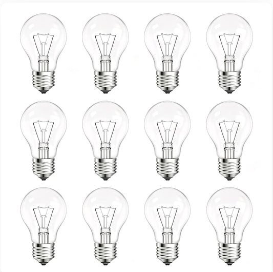 NABKRA 75 Watt Incandescent Light Bulbs, 75W A19 Shatter Resistant Rough Service Light Bulb, Soft White - 12 Pack