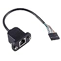 RJ12 6P6C Cable to 6 Pin 0.1" Pitch Debug Terminal Block Adapter 6 Ways Telephony Female Connector Socket Bulkhead Panel Mount Extension Cable