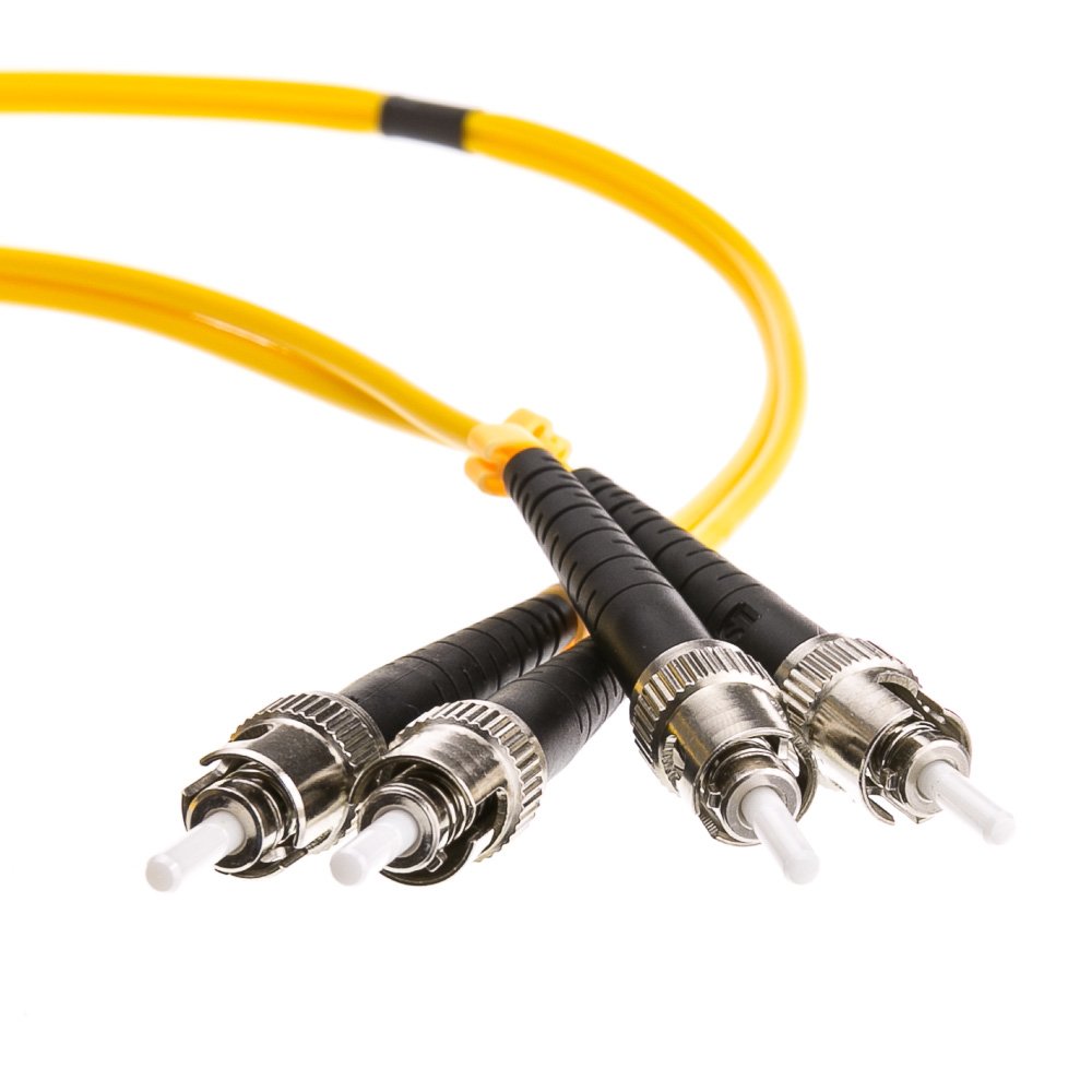 CableWholesale ST to ST OS2 Singlemode Duplex Fiber Patch Cord, 5m/16.5ft
